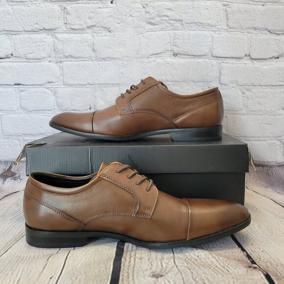 Alfani Men's Victor Faux-Leather Lace-Up Cap-Toe Dress Shoes - Picture 6 of 10